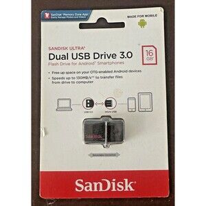 SanDisk Dual USB Drive 3.0 16GB Flash Drive Type-A & Micro USB OTG Compatible